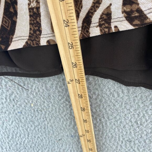 Chicos Top Womens 3 US Extra Large Brown Animal Print Easywear 3/4 Sleeve Knit - Picture 9 of 10